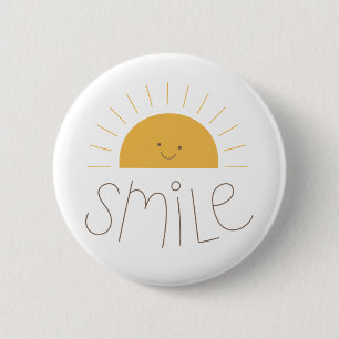 sunny smile 6 cm round badge