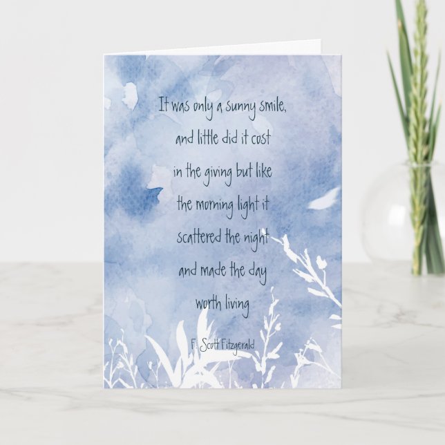 Sunny Smile Inspirational Poem Encouraging Card (Front)