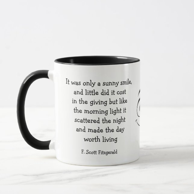 Sunny Smile Inspirational Poem F. Scott Fitzgerald Mug (Left)