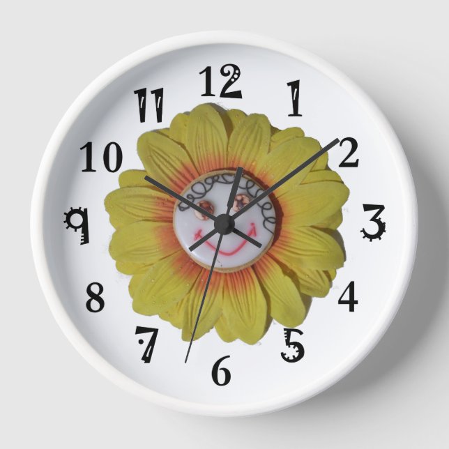 Sunny Smiles Happy Vibes: Fun and Cheerful Smiling Clock (Front)