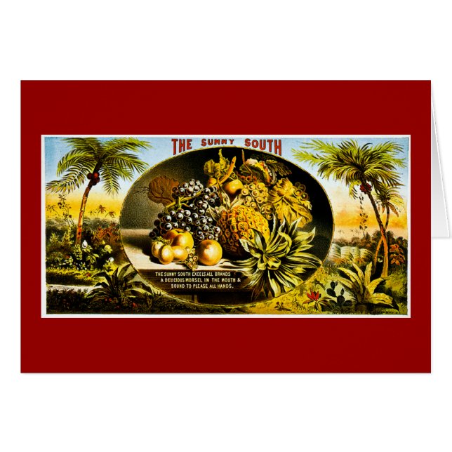 Sunny South 1874 Vintage Cigar Label (Front Horizontal)