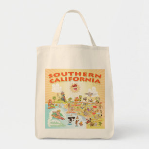 Sunny Southern California Cartoon Tote Bag