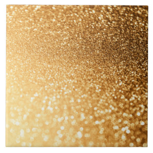 Sunny Sparkle Yellow Luxury Trendy Gold Glitter Tile