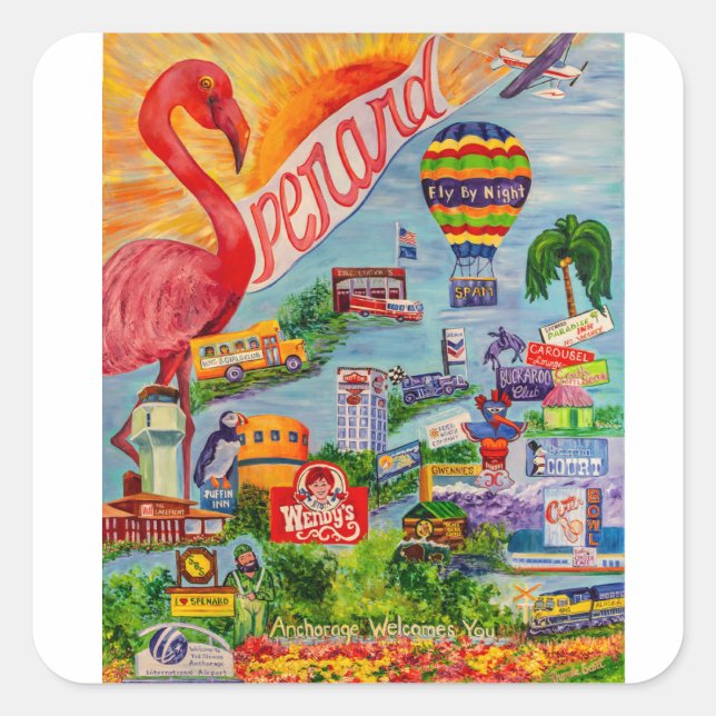 Sunny Spenard Alaska sticker (Front)