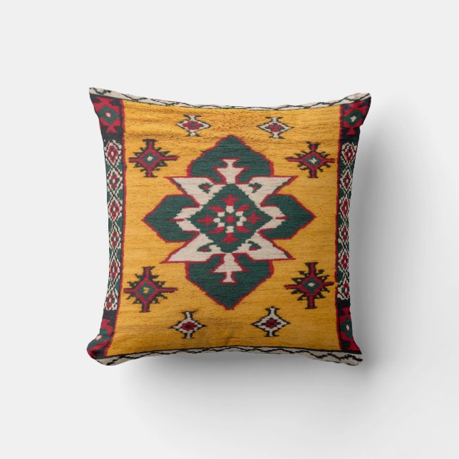 Sunny Splendour: Yellow Kilim Pillows  (Front)