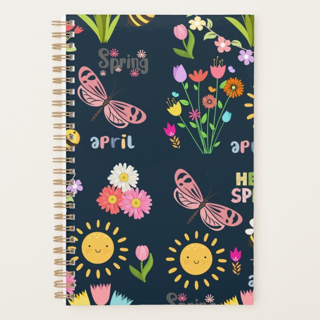 Sunny Spring Blooms Floral Design with Buzzing Bee Planner (Front)