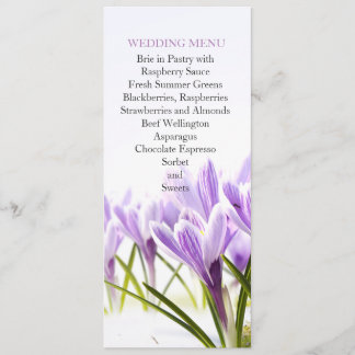 Sunny Spring Lavender Iris Wedding Menu