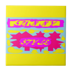 SUNNY STYLE DEEP PINK CANARY YELLOW AND SKY BLUE CERAMIC TILE