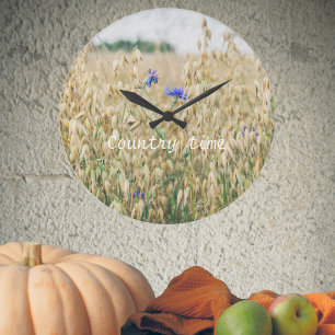 Sunny summer fields large clock