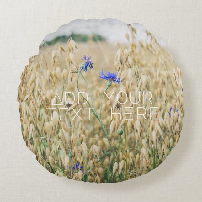 Sunny summer fields round cushion (Front)
