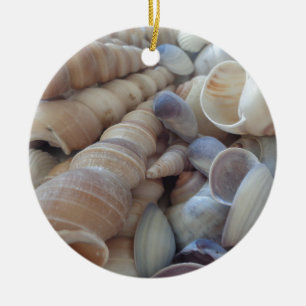 Sunny Summer Seashells. Romantic, Exotic Tropical Ceramic Ornament