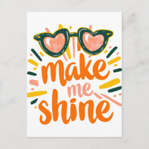 Sunny Summer Shine Lettering Holiday Postcard