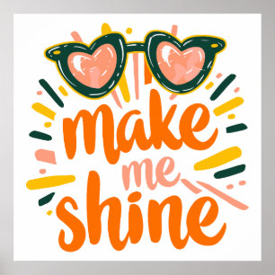 Sunny Summer Shine Lettering Poster