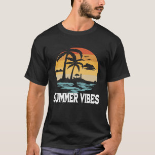 Sunny Summer Vibes Top with Palm Trees and Waves F