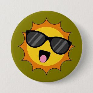 Sunny Sun with Black Sunglasses 7.5 Cm Round Badge