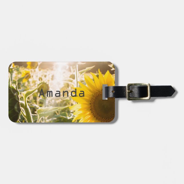 Sunny Sunflower Field Luggage Tag (Front Horizontal)