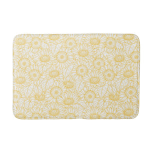 Sunny Sunflower Pattern Bath Mat
