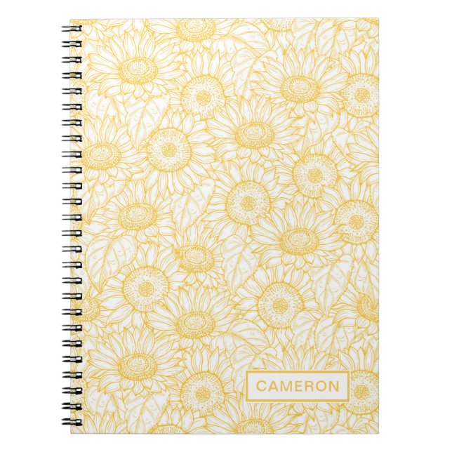 Sunny Sunflower Pattern Notebook (Front)