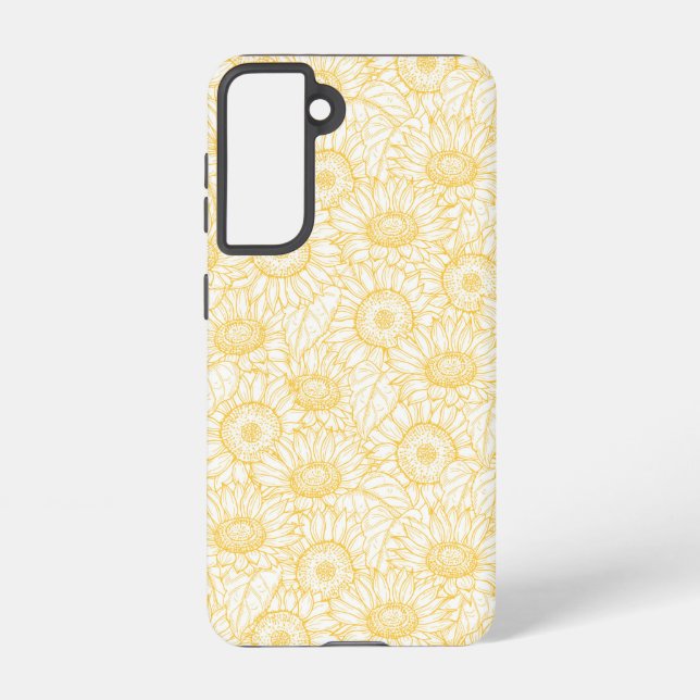 Sunny Sunflower Pattern Samsung Galaxy S21 Case (Back)