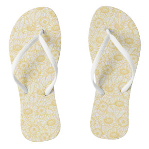 Sunny Sunflower Pattern Thongs