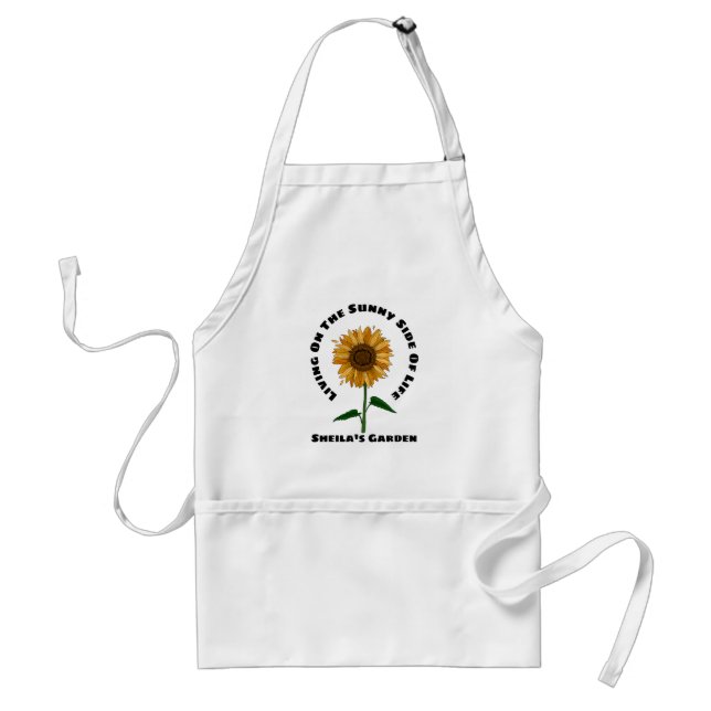 Sunny Sunflower Personalise Name Gardening Lovers Standard Apron (Front)