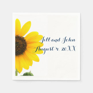 Sunny Sunflower Wedding Paper Napkins
