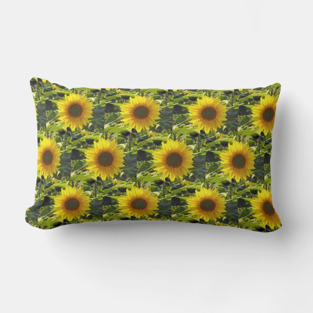 Sunny Sunflowers Field Lumbar Cushion (Front)