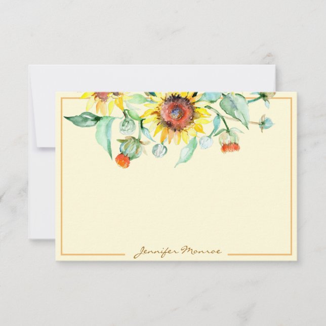 Sunny sunflowers personalised card (Front)