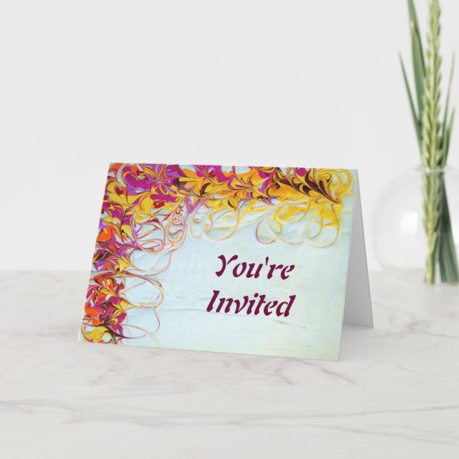 Sunny Swirls Invitation Card (Front)