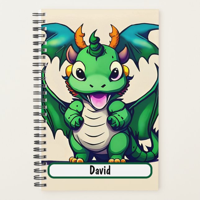 Sunny The Friendly Dragon With Custom Nametag Planner (Front)