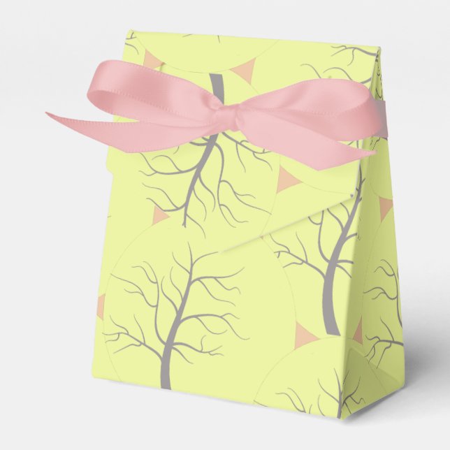Sunny Tree Circles Pattern Favour Gift Box (Front Side)