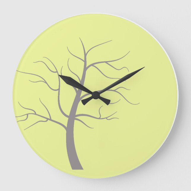 Sunny Tree Minimalist Round Wall Clock (Front)
