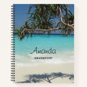 Sunny Tropical Beach Ocean Paradise Notebook