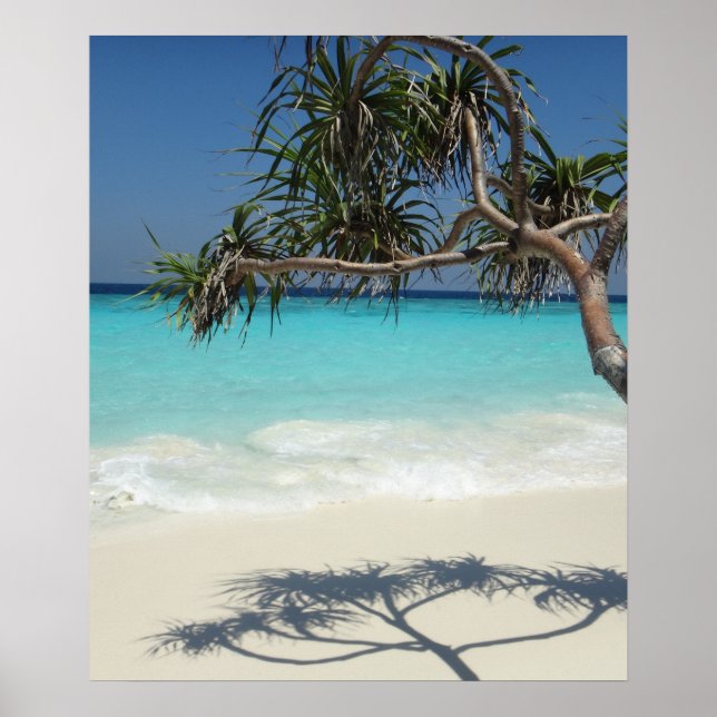 Sunny Tropical Beach Ocean Paradise Poster (Front)