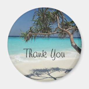 Sunny Tropical Beach Ocean Paradise Thank You Magnet