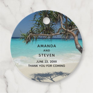 Sunny Tropical Beach Ocean Paradise Wedding Favour Tags