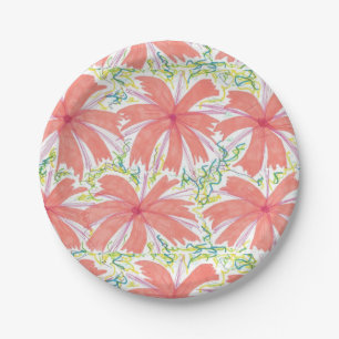 Sunny Tropical Flower Paper Plates