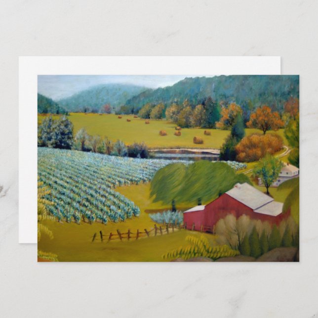 Sunny Vineyard Farm Holiday Card (Front/Back)