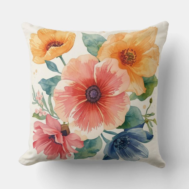 Sunny Vintage Sunflowers Cushion (Front)