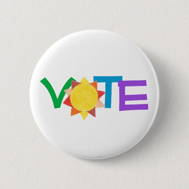 Sunny Vote GOTV Button (Front)