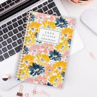 Sunny Watercolor Floral Pattern Monogram 2024