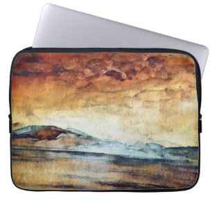 Sunny Watercolor Mountains Landscape Laptop Sleeve