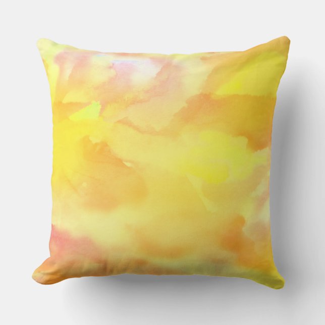 SUNNY WATERCOLOR Retro DESIGN Throw Pillow (Front)