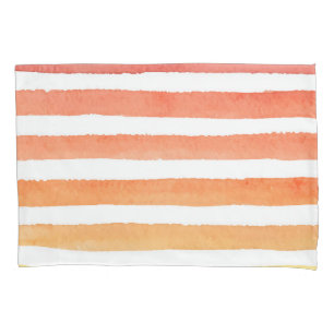 Sunny Watercolor Stripe Pattern Pillowcase