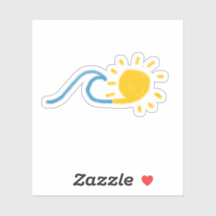 Sunny waves sticker