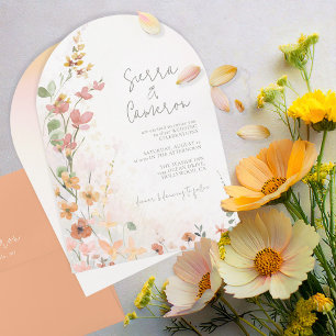 Sunny Wildflower Wedding Arch ID1023 Invitation