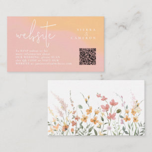 Sunny Wildflower Wedding Website Gradient ID1023 Enclosure Card