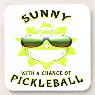 Sunny With a Chance of PickleBall Coaster