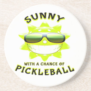 Sunny With a Chance of PickleBall Coaster