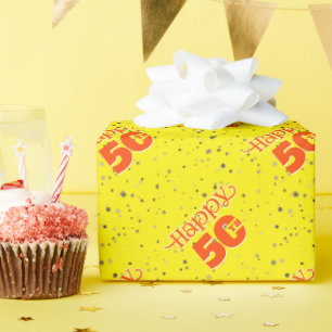 SUNNY YELLOW 50TH WRAPPING PAPER